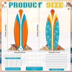 2 Pcs Life Size Surfboard Cutouts – Summer Beach Decor for Photo Booth & Parties