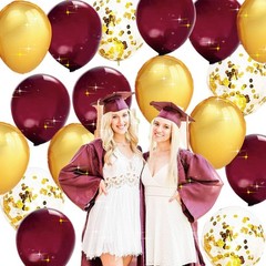 Graduation Decorations Maroon Gold 2025/Burgundy Maroon Graduation Party Deco…