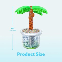 60″ Inflatable Palm Tree Cooler, Beach Theme Decor, Pool Party Decorations, L…