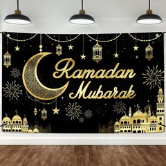 Large Foldable Eid Mubarak Background (72×44 in) – Durable Polyester Material