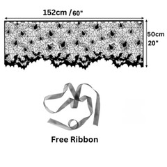 Halloween Lamp Shade Cover/ Fireplace Lace Cobweb with Spider Gothic Party Decor