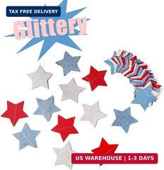 6 Pack Patriotic Star Streamers Garland Red White Blue Bunting Banner Paper Hang