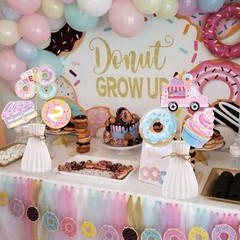 21Pcs Two Sweet Party Centerpiece Sticks Donut 2nd Birthday Party Decorations…