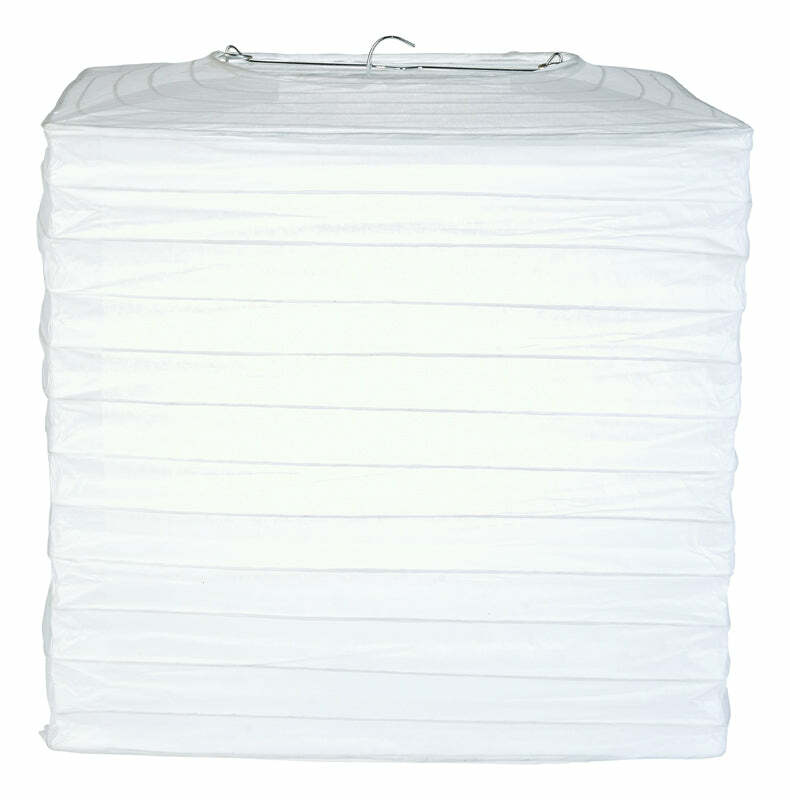 Quasimoon 10″ White Square Shaped Paper Lantern by PaperLanternStore