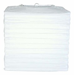 Quasimoon 10″ White Square Shaped Paper Lantern by PaperLanternStore
