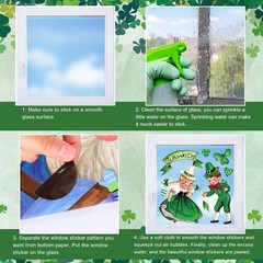 9 Sheets Vintage St. Patrick’s Day Window Cling Stickers Watercolor Retro Sham
