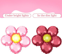 12 Pcs Light Pink Flower Balloon Huge Aluminum Foil Pastel Pink Flower Shaped Gr