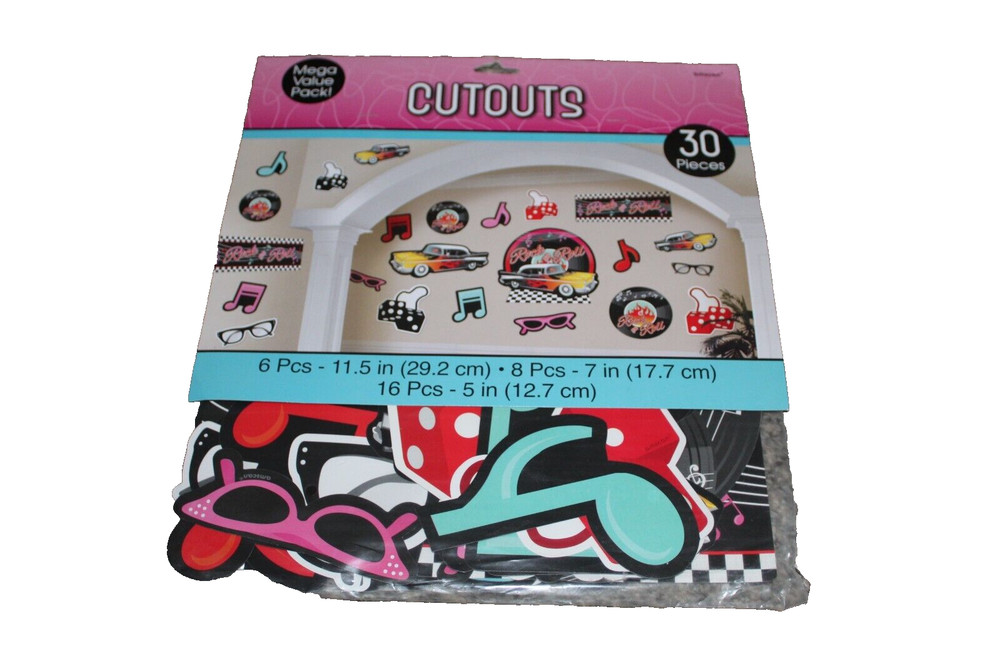 Rock-n-Roll Car 50’s Cutout Wall Decorating Party Decorations 30 PCs Amscan