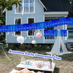 4 Pack 10 Feet Glitter Royal Blue Parade Float Decorations for Trailer Car, Glit