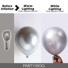 Silver Balloons 140 pcs Different Sizes of 18 12 10 5 Inch Silver Balloon Arc…