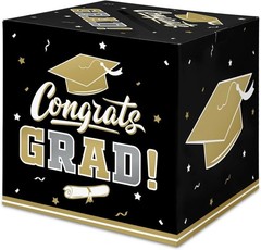 2026 Graduation Card Box in Black and Gold – Perfect for Celebratory Gifts