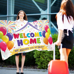 Welcome Home Banner – Welcome Back Decorations 5X3 Ft for Office – We Missed You