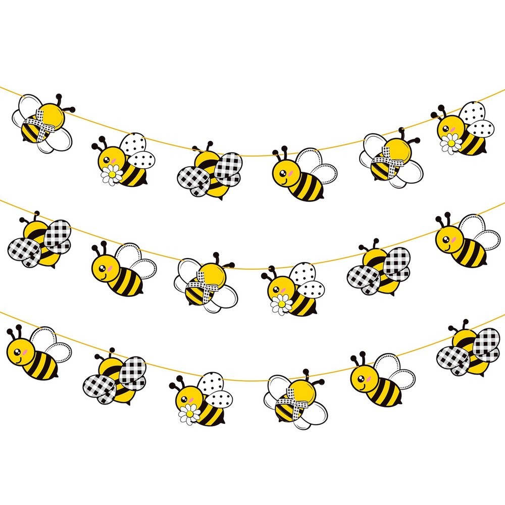 Bee Party Banners Cute Little Bee Baby Shower Decorations 2PCS Honeybee Birth…