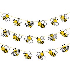 Bee Party Banners Cute Little Bee Baby Shower Decorations 2PCS Honeybee Birth…