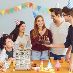 18th Birthday Party Decorations for Boy, Vintage Back in 2008 Poster Acrylic …