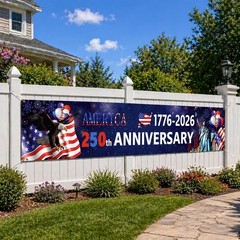250th Anniversary Banner Patriotic Flag 120×24 Celebrate Independence Day