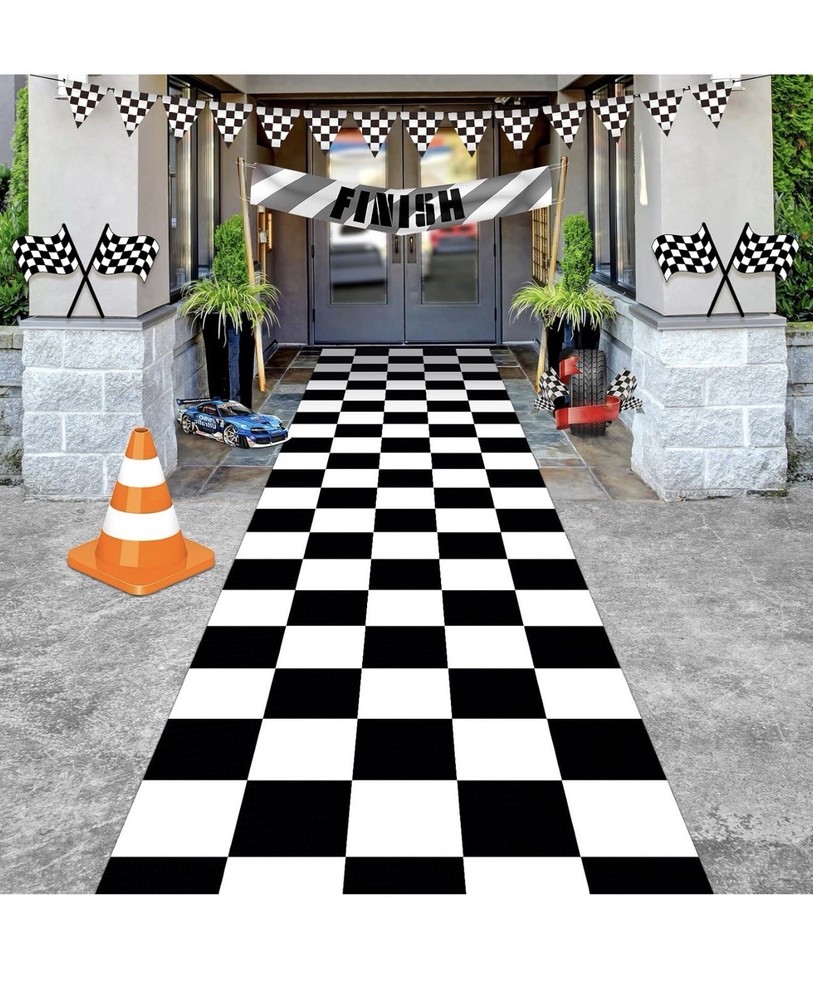 Fabbay 2 Pcs 10ft Running Racer Party Decoration Long Racetrack Floor Race