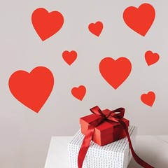 Beistle Valentine’s Day Heart Cutouts 9 Pack Assorted Sizes Wall or Window Decor