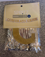 Spritz Banner Congrats Grad Congratulations Graduate Glittery 6 Ft Free Shipping
