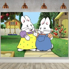 Max and Ruby Birthday Party Decoration Backdrop Banner Vinyl 5x3ft Birthday Gift