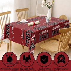 2026 Graduation Party Tablecloth – Maroon Plastic Decor for Celebration Banner