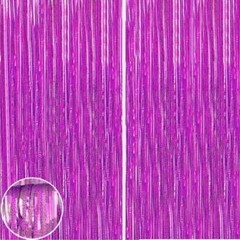 2x Metallic Foil Fringe Curtain Tinsel Photo Backdrop Party Birthday Decor 3*8FT