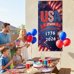 250th Anniversary Decorations Door Cover USA 250 Anniversary Patriotic 4th o…
