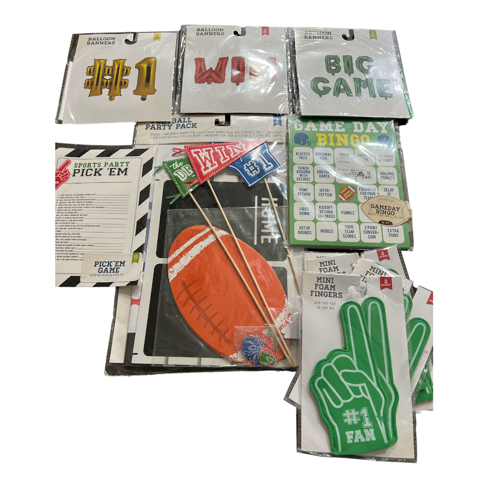 New Football Party Decor Pack Lot Foil Balloons Foam Fingers Photo Props Target
