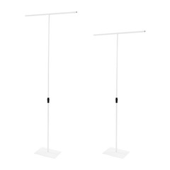 2PCS White Wedding Backdrop Stands,94-247cm Height Adjustable Backdrop Stands