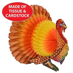 Beistle Tissue Paper Turkey Centerpiece Thanksgiving Party Autumn Fall Harvest H