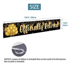 Officially Retired Banner Decorations, Large Happy Retirement Party Décor Sup…