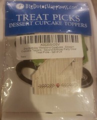 Big Dot Treat Picks Dessert Cupcake Toppers for 2nd Birthday- Set of 24