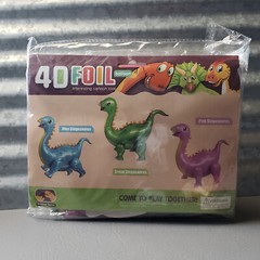 Pink Dinosaur 4D Foil Balloon Party Kit with #2 Cake & 24 Cupcake Toppers MORE