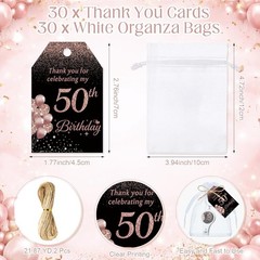 25 Sets Rose Gold 50th Birthday Party Favors for Guests Cheers to 50 Bottle …