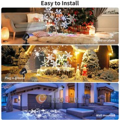 Christmas Snowflake Projector LED Moving Halloween Laser Light Outdoor Landscape