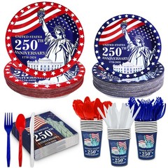 168 PCS 250th Anniversary 4th of July Decorations Red, White and Blue