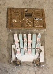DESIGN BASICS 6 PHOTO CLIPS MAGNETIC HOOKS LOCKER DECOR PASTEL COLORS