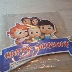 Coco Melon Birthday Party Plate Napkin Balloon Cake Topper Bottle Label Stickers