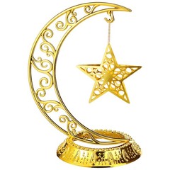 MorningRo Ramadan Decorations Plastic Eid Mubarak Table Decoration Moon Gold