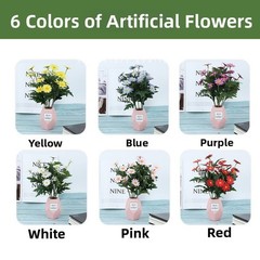35cm Artificial Daisy Bouquet with Flexible Wire Stems for Home Office Garden