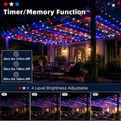 Waterproof 240 LED Net Lights – Red White Blue & Warm White for Every Occasion