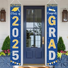 Class Of 2025 Blue Banner, Graduation Wall Decor, Porch Sign