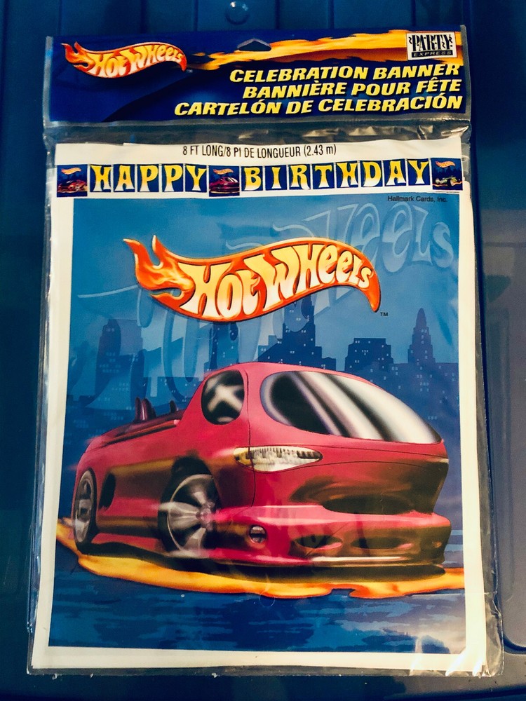 Hot Wheels Happy Birthday 8 FT. Banner Hallmark Party Decoration NEW