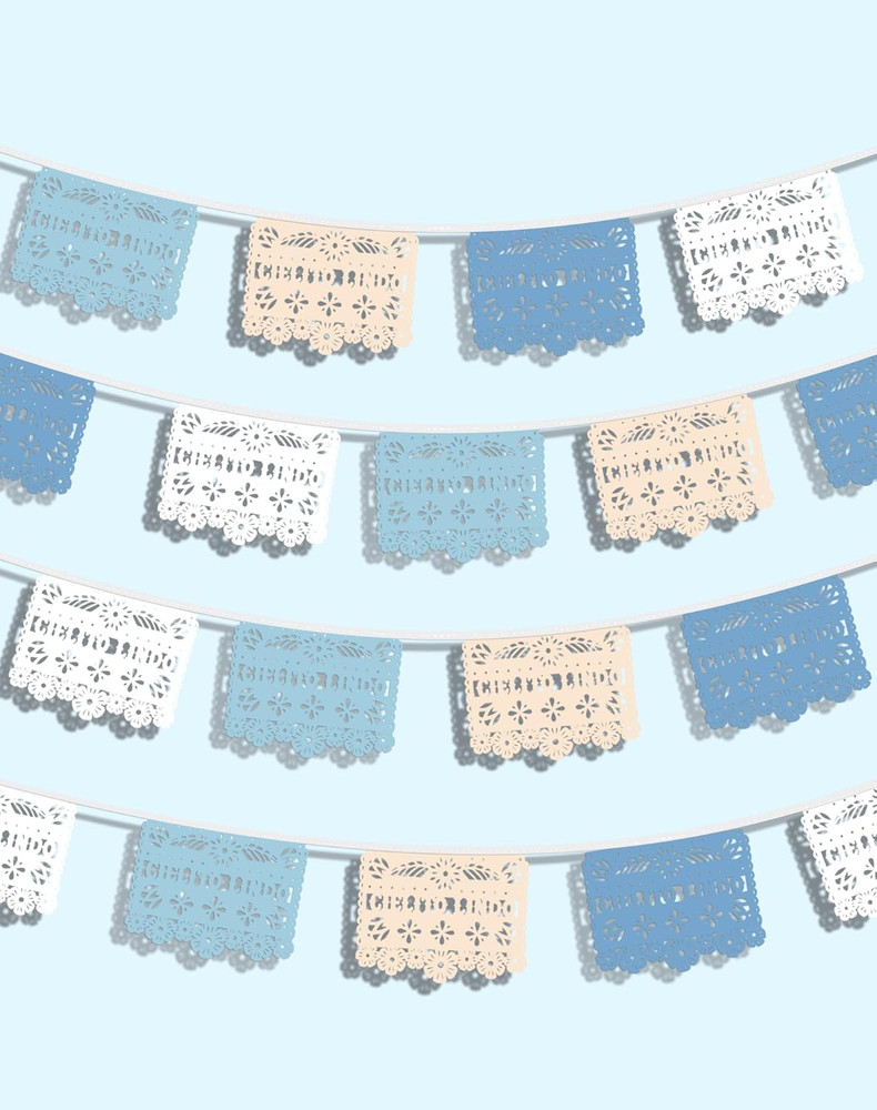 Cielito Lindo Party Decorations – 2 PCS Blue Cielito Lindo Papel Picado Banners,