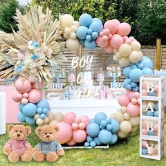 DIY Gender Reveal Party Decorations – 176pcs Pink and Blue Balloons Arch Kit,…