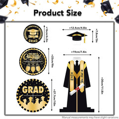 Graduation Cupcake Stand for 25, Class of 2026, 3-Tier Black and Gold Display