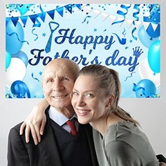 JOZON Backdrop Banner for Happy Fathers Day 70 x 43 Inch Large Size Banner for