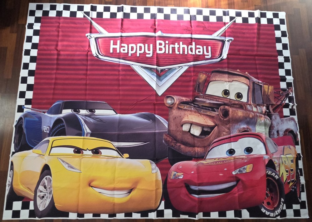 Cars Vinyl Checkered Backdrop Photo Booth Cake Or Gift Table Decor (8X6ft)