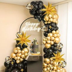 Black and Gold Balloon Arch Kit, 126PCS Black and Gold Party Decorations for …