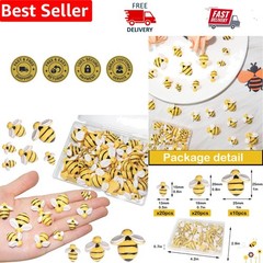Vibrant Resin Bumble Bee Decor – 50 Pcs for Fun Party and Craft Embellishments